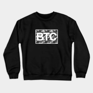 Bitcoin Black and White Camo Inside Crewneck Sweatshirt